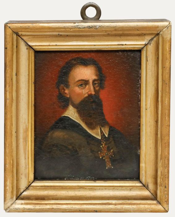 German School Miniature - 19th Century Oil, Bishop Latimer