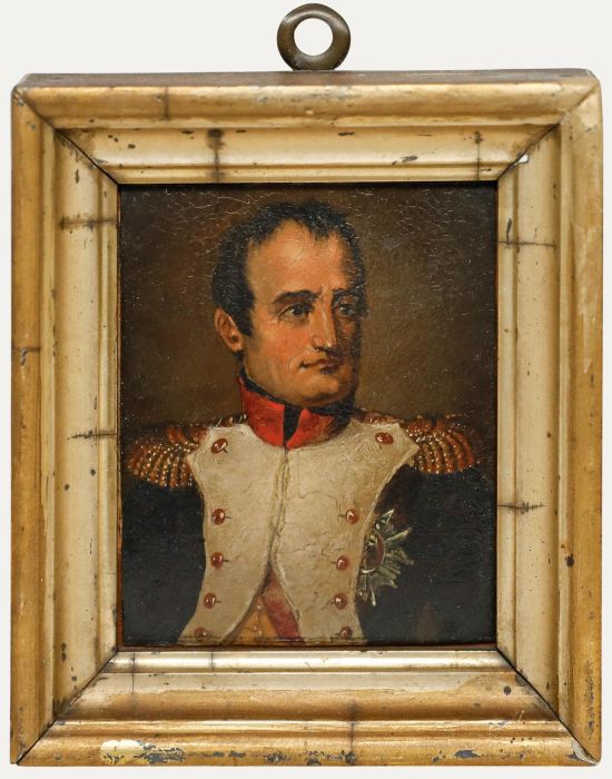 German School Miniature - 19th Century Oil, Napoleon Bonaparte