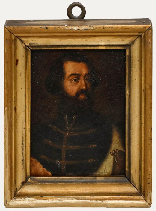 German School Miniature - 19th Century Oil, Emperor Karl I