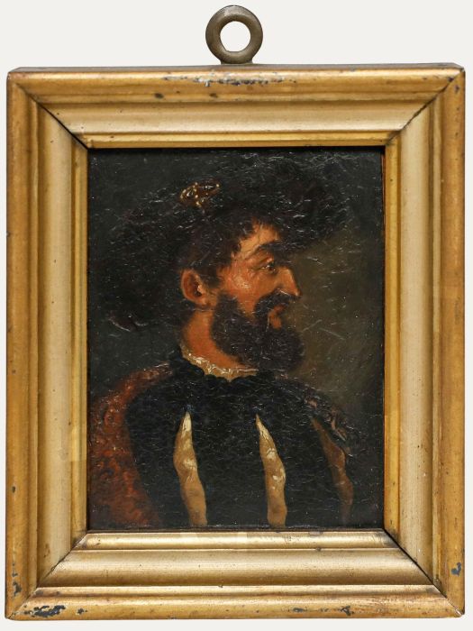 German School Miniature - 19th Century Oil, Francis I of France
