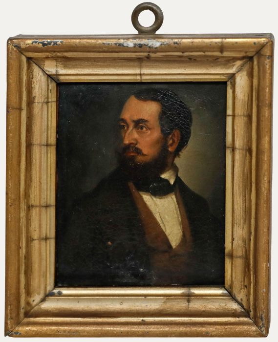 German School Miniature - 19th Century Oil, Heinrich von Treitschke