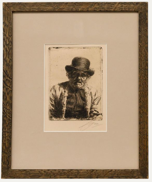 Anders Leonard Zorn (1860-1920) - Framed 1911 Etching, The Beadle
