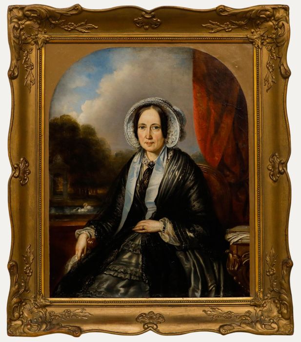 Adrien Wulffaert (1804-1873) - Framed Mid 19th Century Oil, Lady in Mourning