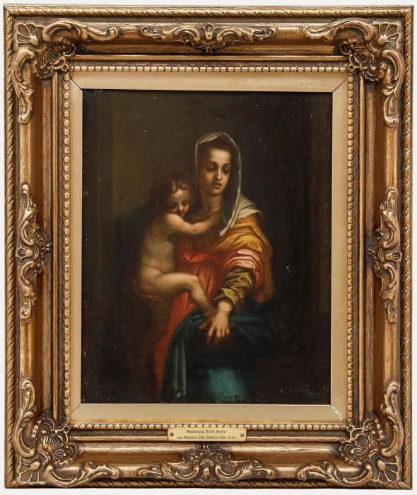 After Andrea Del Sarto (1486-1530)- Framed 19th Century Oil, Madonna Delle Arpie