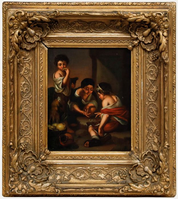 After Bartolome Esteban Murillo - 19th Century Oil, Boys Playing Dice