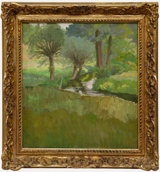 Eva Langkammer (1884-1980) - Framed Mid 20th Century Oil, Summer Stream