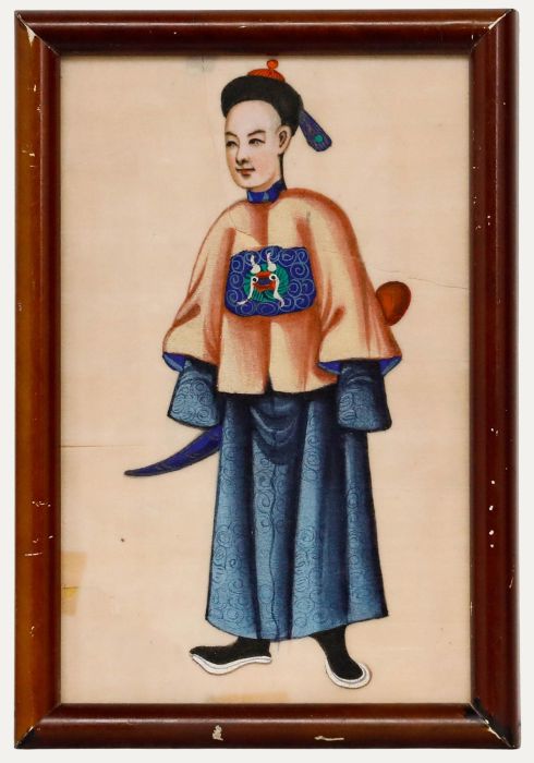 19th Century Gouache - Young Man in Orange