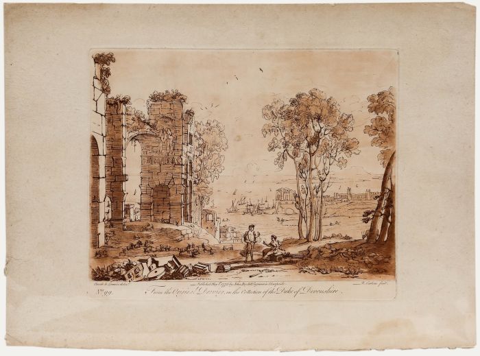 Richard Earlom after Claude Lorrain - 1775 Etching, Apollo and the Cumaean Sibyl