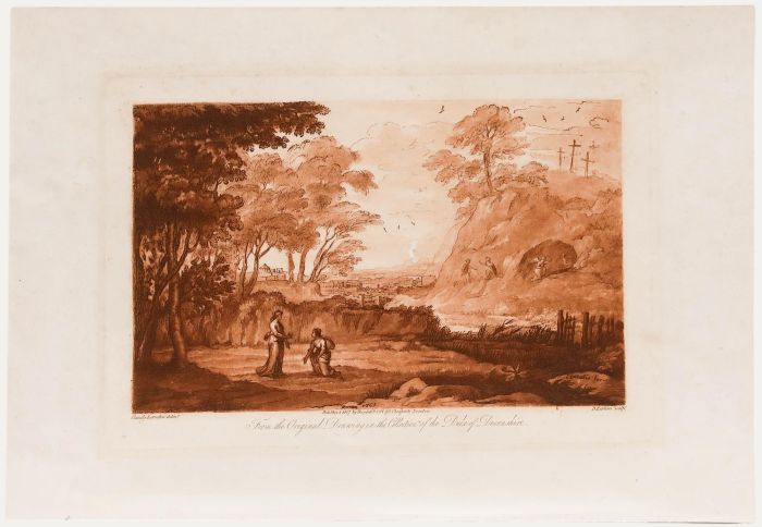 Richard Earlom after Claude Lorrain - 1817 Etching, Noli Me Tangere