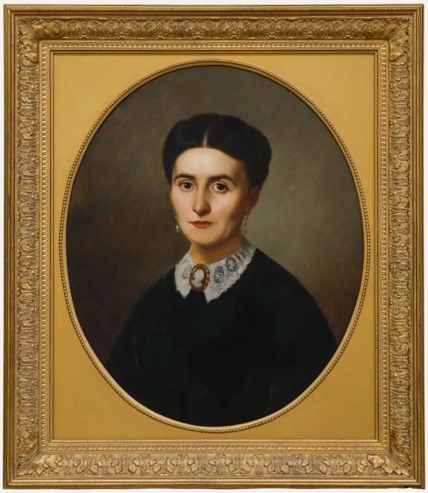 Fine Late 19th Century Oil - Lady with Cameo