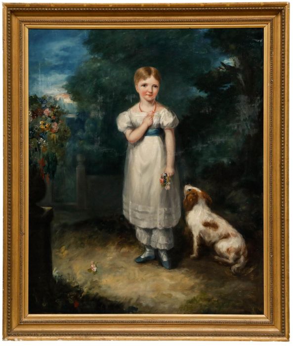 Circle of John Hoppner - Framed Early 19th Century Oil, In the Flower Garden