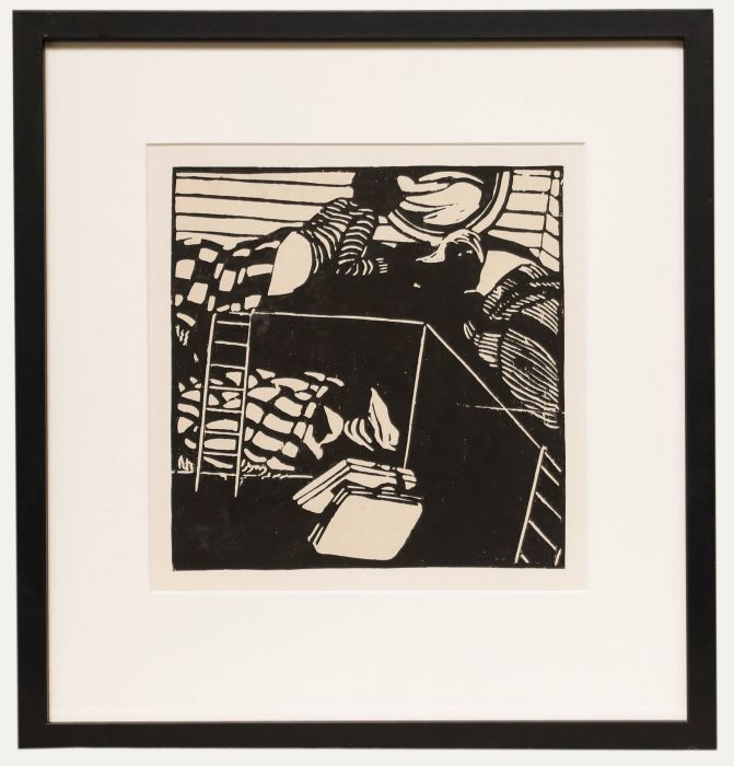 Norah Pearse (1889-1981) - Framed Mid 20th Century Woodcut, Cabin Quarters