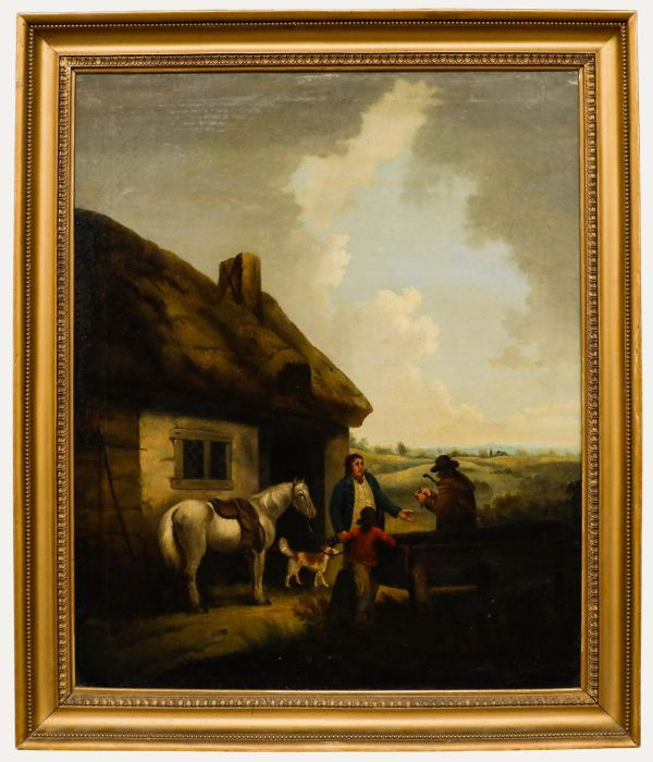 Manner of George Morland (1763-1804) - 19th Century Oil, Outside the Inn