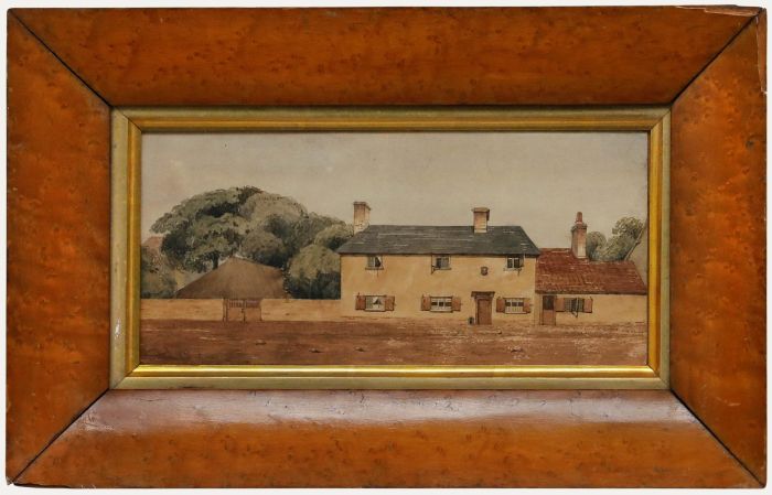 19th Century Watercolour - Roadside Cottages