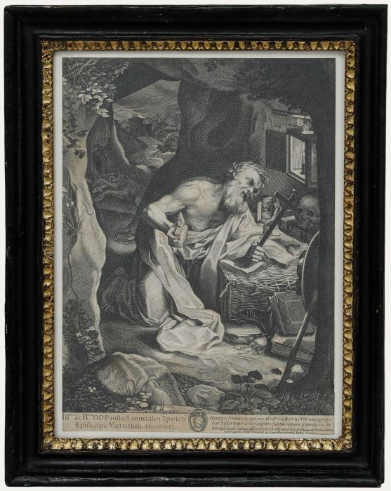Villamena (1566-1624) after Barocci (1535-1612) - Engraving, Saint Jerome