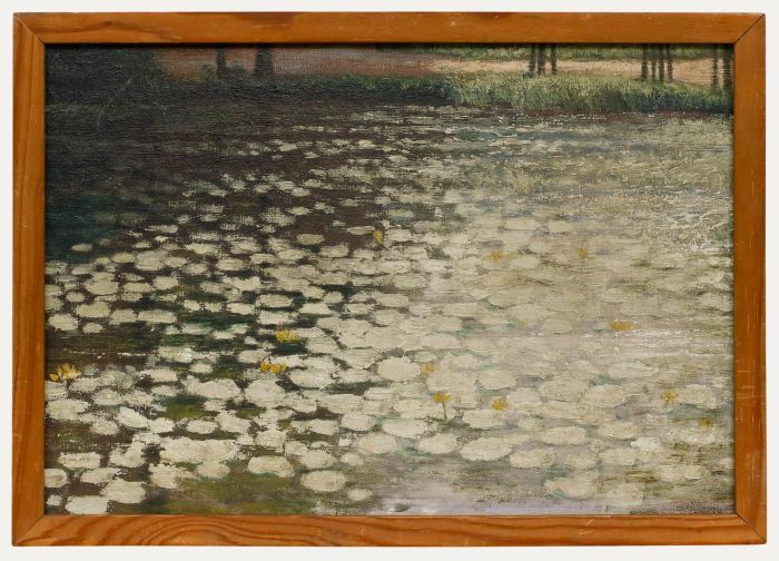 Framed Mid 20th Century Oil - Waterlilies