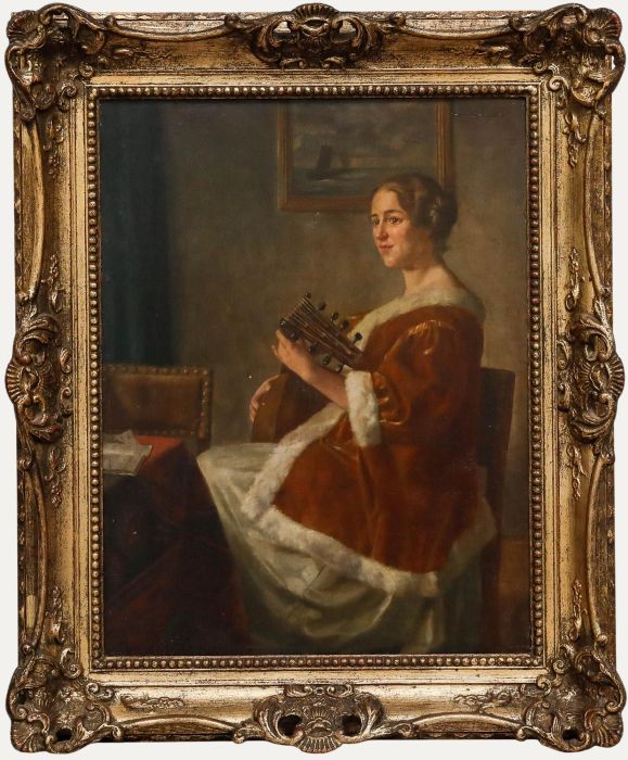 Otto Karl Kirberg - 1924 Oil, The Lute Player
