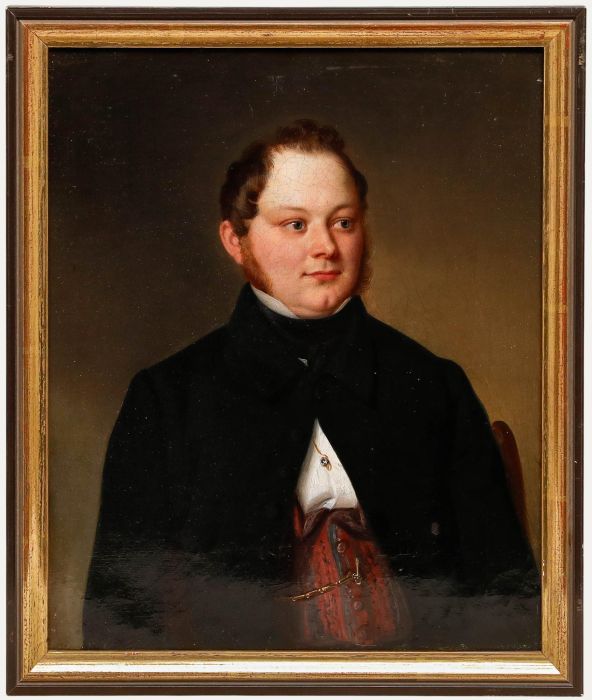Biedermeier Period Mid 19th Century Oil - A Respectable Man