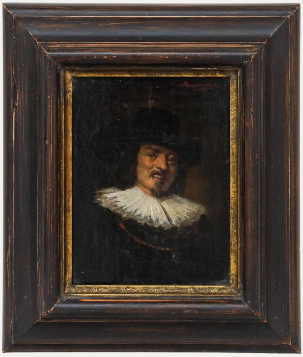 Heinrich Friedrich Rampendahl (1822-1891) - Framed Oil, A Jovial Musketeer