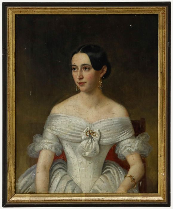 Biedermeier Period Mid 19th Century Oil - A Respectable Woman