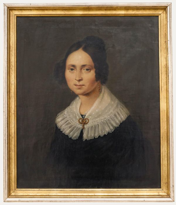 Carl Philipp Schwab - Biedermeier 1839 Oil, Portrait of a Lady