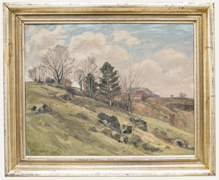 Hermann Ludwig Umgelter - Framed 1948 Oil, Rocky Hillside