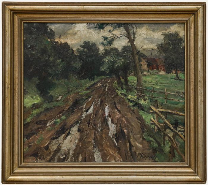 Paul Kapell - Framed Early 20th Century Oil, The Muddy Farm Track