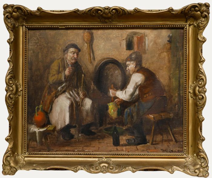 Andor G. Horvath - Hungarian School Early 20th Century Oil, In the Tavern