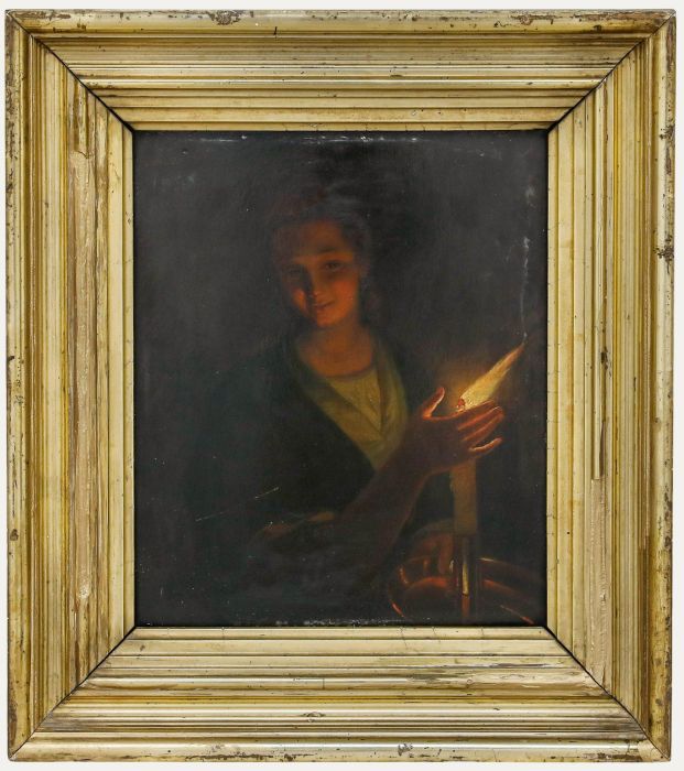 Godfried Schalcken - 19th Century Oil, Woman with Candle