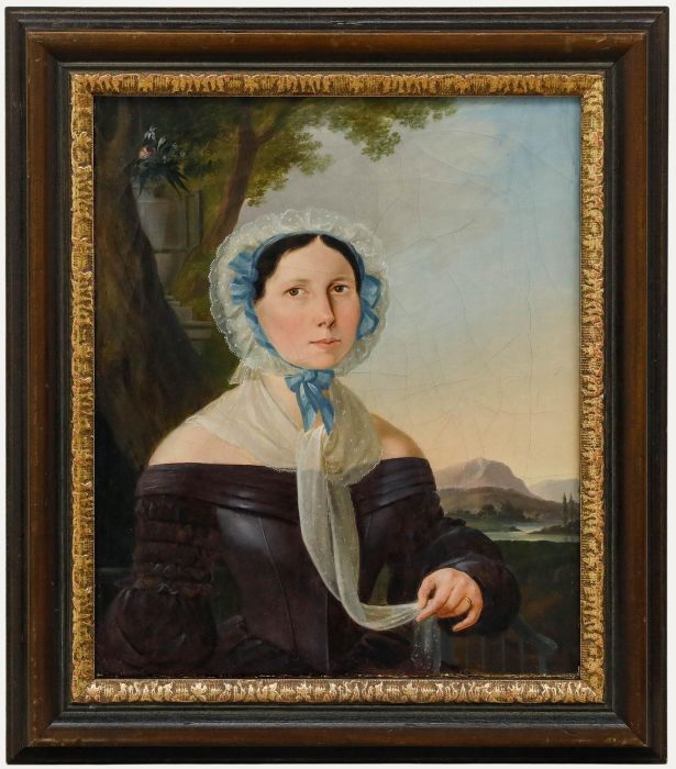 Biedermeier Period 1832 Oil - Lady of Refinement