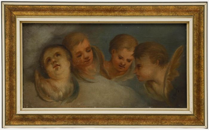 Philipp Rauch - Early 20th Century Oil, Heads of Cherubs