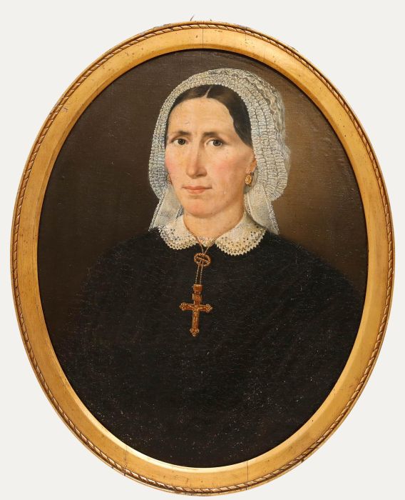 Mid 19th Century Oil - Portrait of a Pious Woman