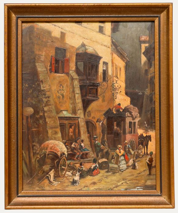 After Carl Spitzweg (1808-1885) - Early 20th Century Oil, Zirl Customs Station
