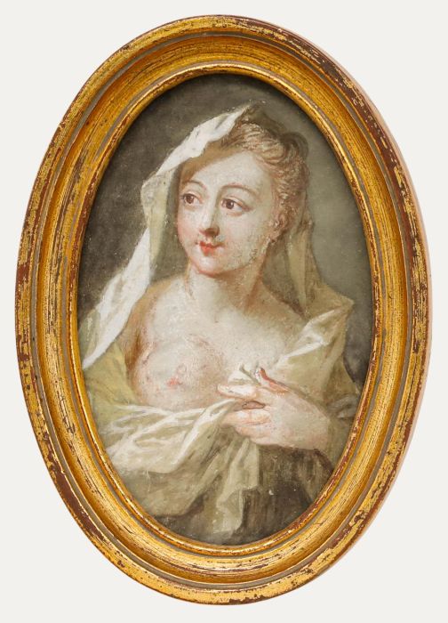 French School 18th Century Gouache - Nue Vestale