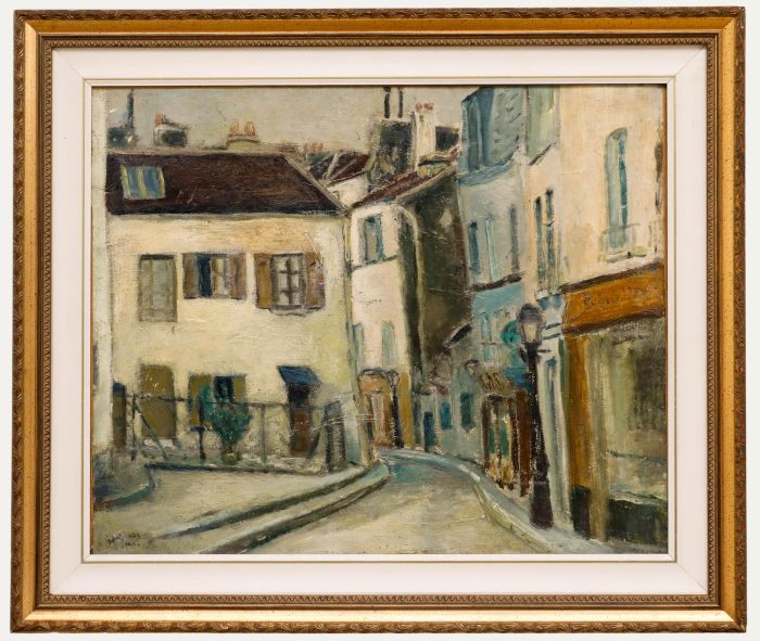 Gabriel Dauchot (1927-2003) - Framed Oil, Rue Norvins in Montmartre