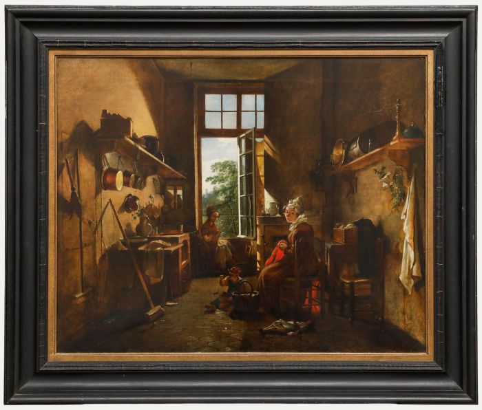 Martin Drolling - 19th Century Oil, Interior of a Kitchen
