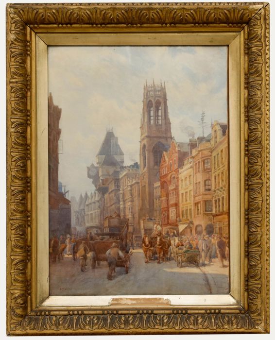 Edgar Thomas Wood - Early 20th Century Watercolour, St Dunstan's, Fleet Street