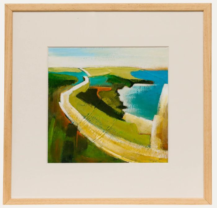 S. K. - Framed Contemporary Oil, Coastal Vantage