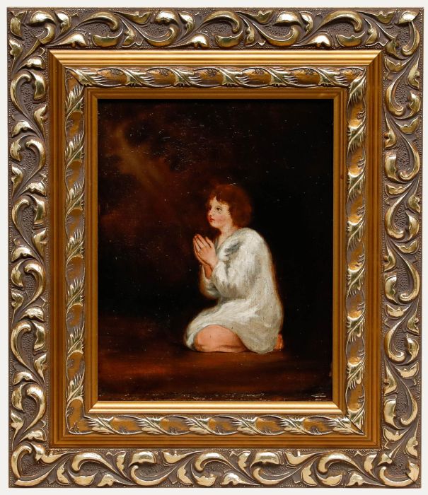 Sir Joshua Reynolds - 19th Century Oil, The Infant Samuel at Prayer