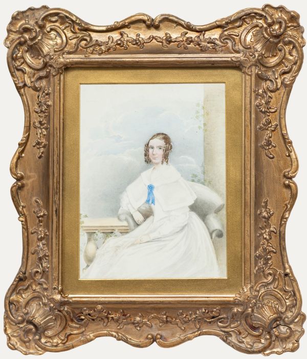 19th Century Watercolour - Lady in White
