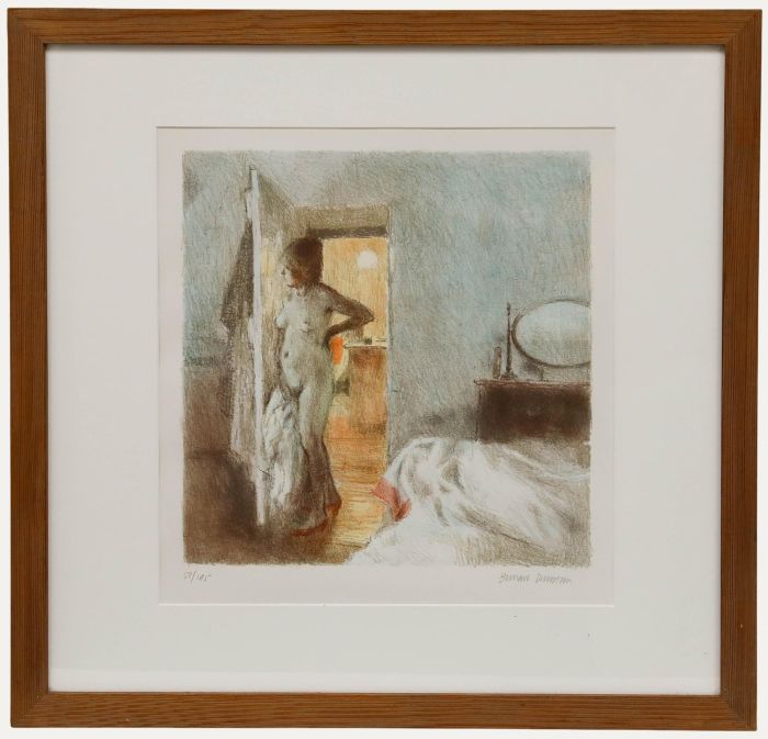 Bernard Dunstan - 20th Century Lithograph, Nude in the Bedroom