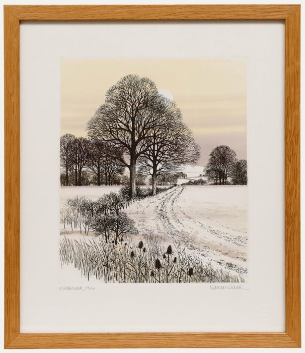 Kathleen Caddick - Framed Contemporary Etching, Winter Walk