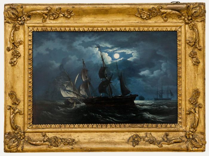 19th Century Oil - The Mayflower and the Speedwell