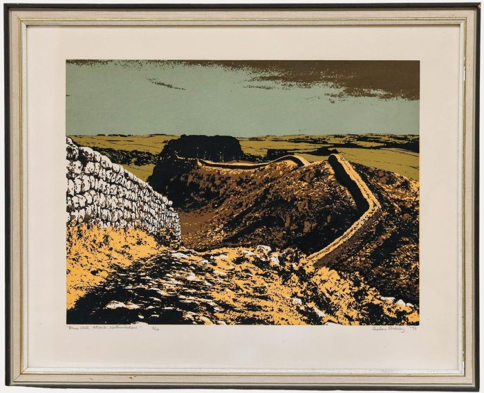 Charles Oakley - Framed 20th Century Lithograph, Roman Wall, Holbank