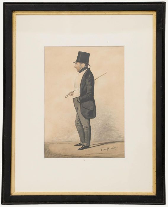 Manner of Richard Dighton - Watercolour, Sir Joseph Henry Hawley, 3rd Baronet