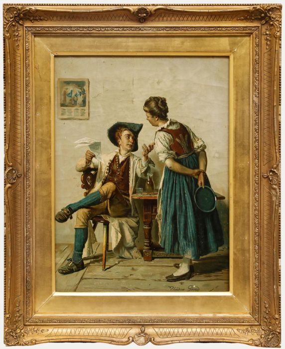 Théodore Gérard - 19th Century Oil, The Letter