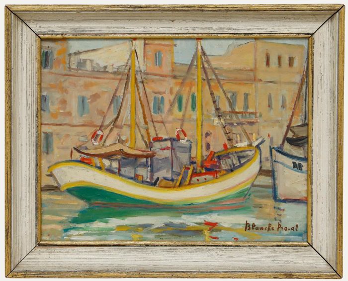 French School 20th Century Oil - Summer Boat