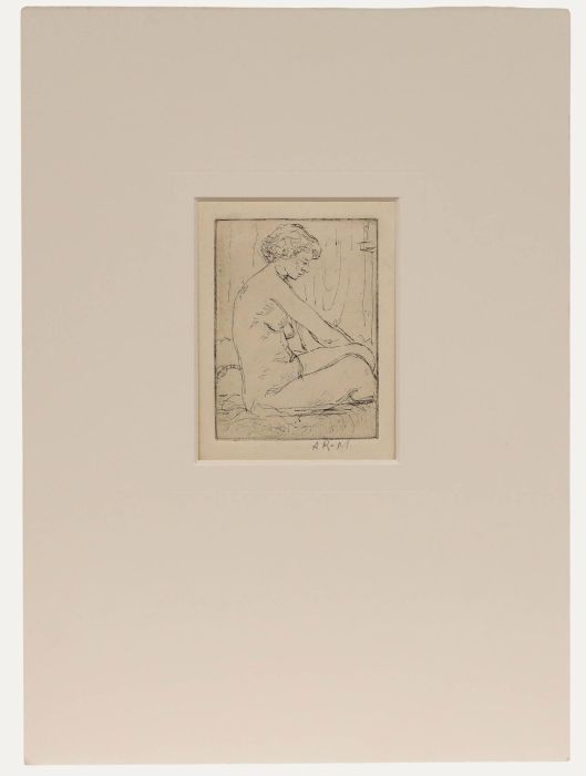 Anne Rees-Mogg - Mid 20th Century Etching, Nude in Profile