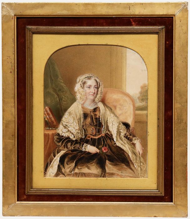 Reginald Easton - Mid 19th Century Watercolour, Portrait of Mary Drewe
