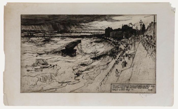 Robert Charles Goff - Late 19th Century Etching, Brighton Chain Pier